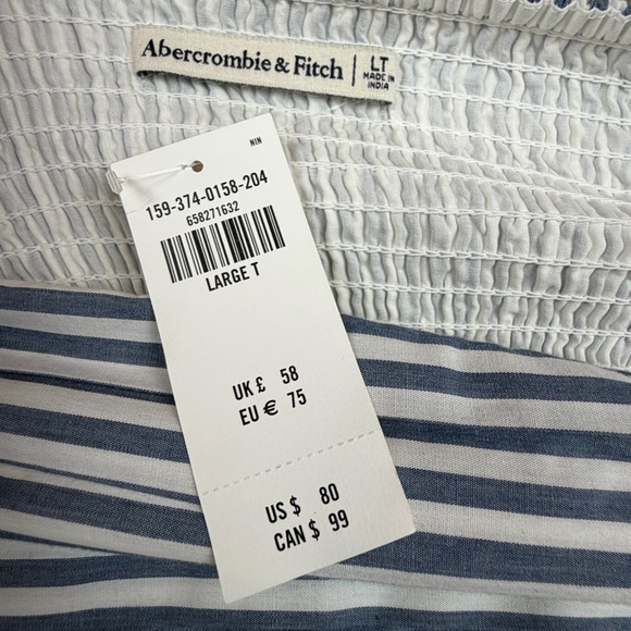 Abercrombie & Fitch Blue and White Striped Mini Dress - Picture 4 of 10